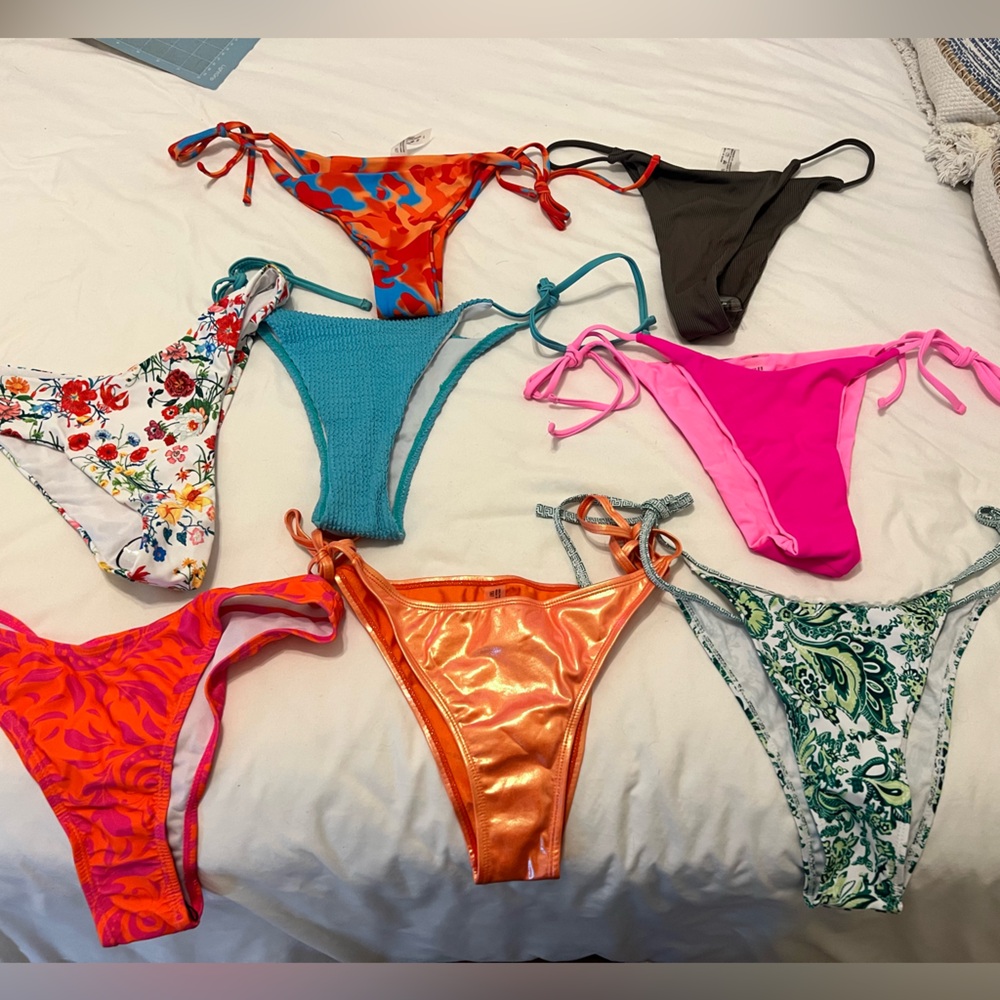 Lot of 8 SHEIN bikini bottoms size Large. New, unworn with hygienic lining